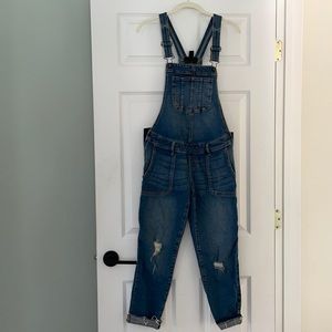 Indigo blue maternity overalls